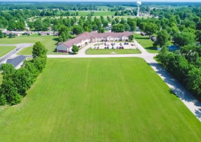 Heritage Woods of Flora aerial view of community