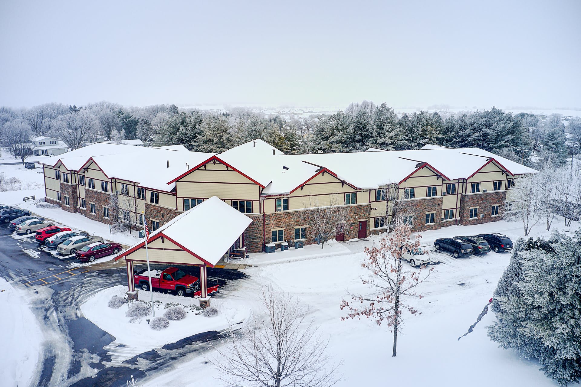 The Heights at Evansville Manor aerial view of community