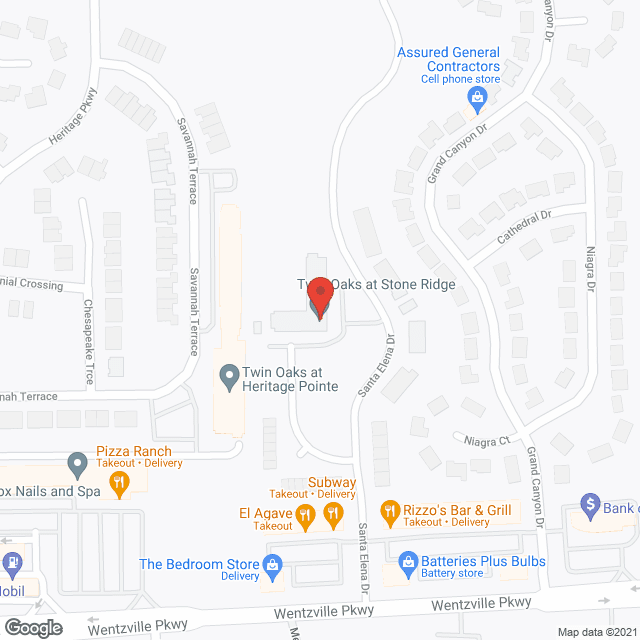 Twin Oaks at Stone Ridge in google map