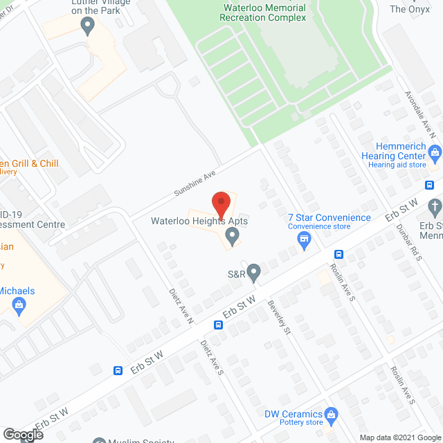 Waterloo Heights in google map
