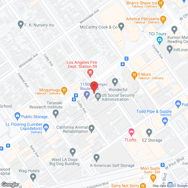 West Los Angeles in google map