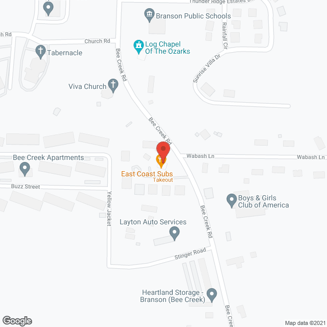 Branson Estates in google map