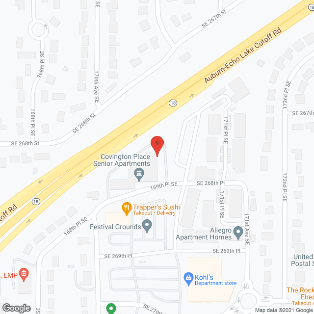 Covington Place Retirement in google map