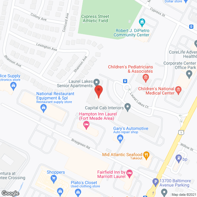 Laurel Lakes Senior Apartments in google map