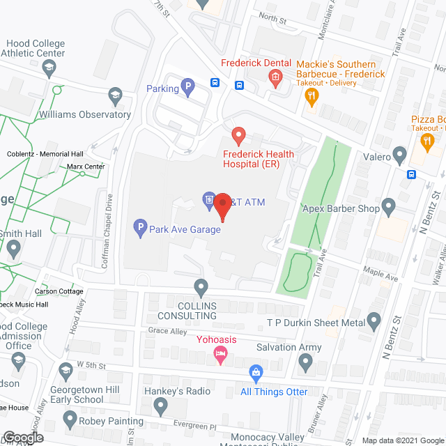 Frederick Memorial Hospital in google map