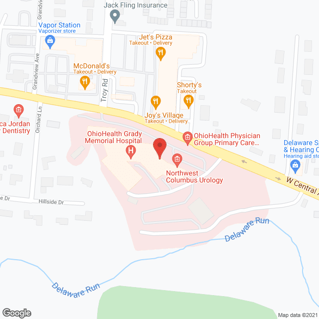 Grady Memorial Hospital in google map