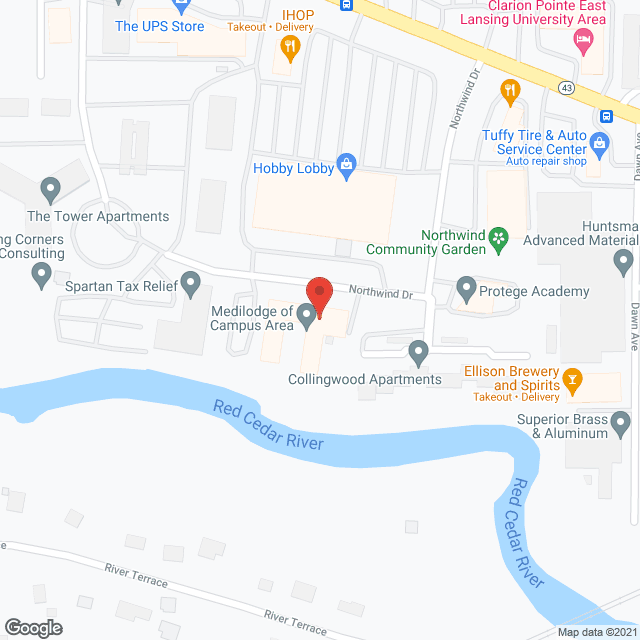 East Lansing Health Care Ctr in google map