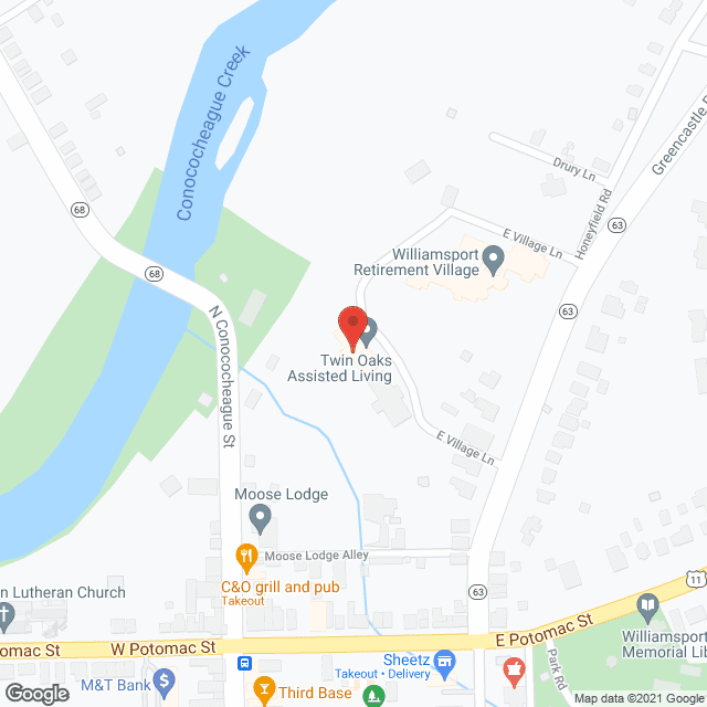 Twin Oaks-Williamsport in google map