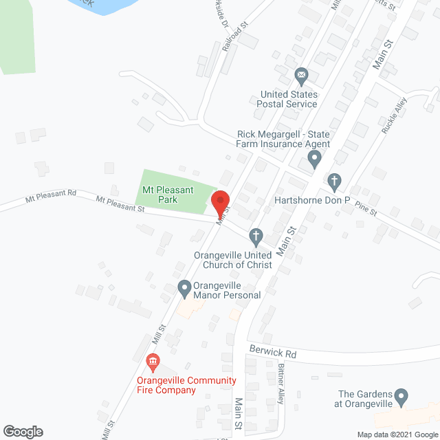 Orangeville Manor Personal in google map