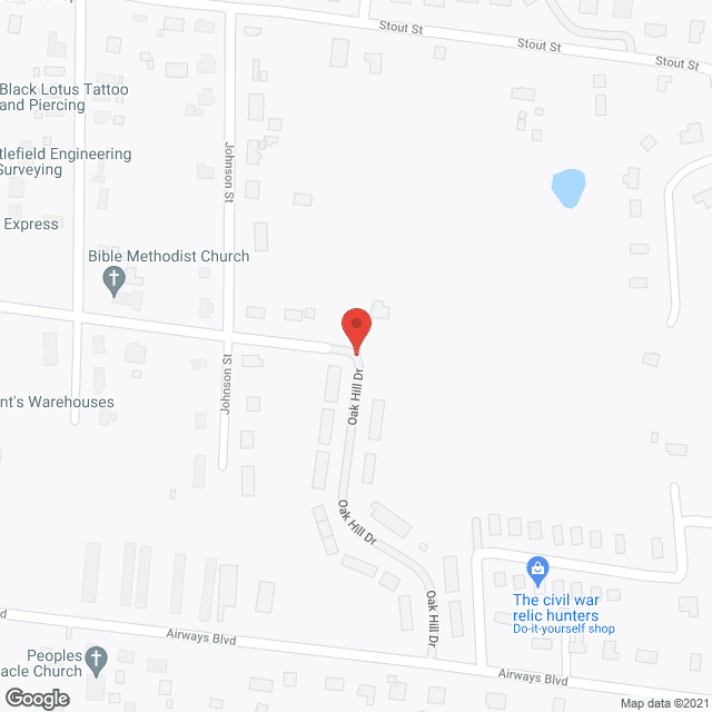 Oak Hills in google map