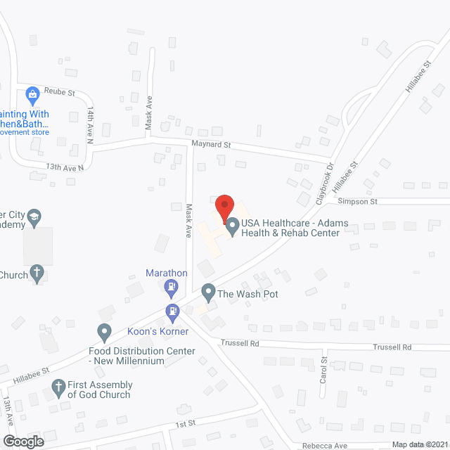 Adams Nursing Home in google map