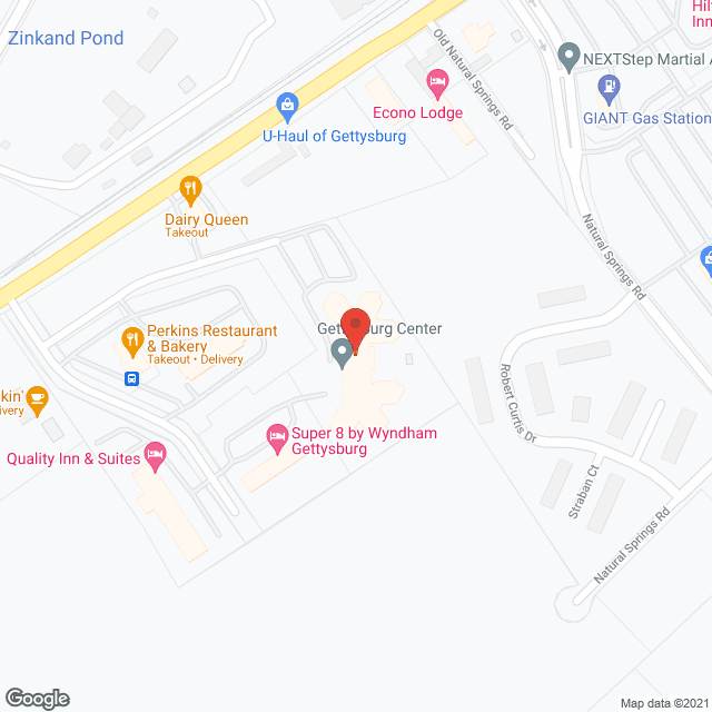Gettysburg Center in google map