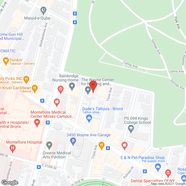 Wayne Care Center in google map