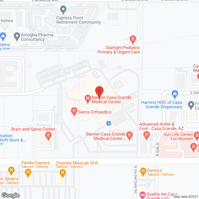 Central Arizona Care Ctr in google map
