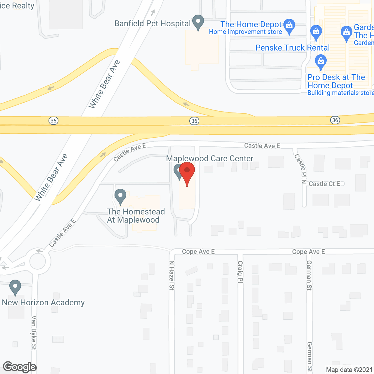 Maplewood Care Center in google map