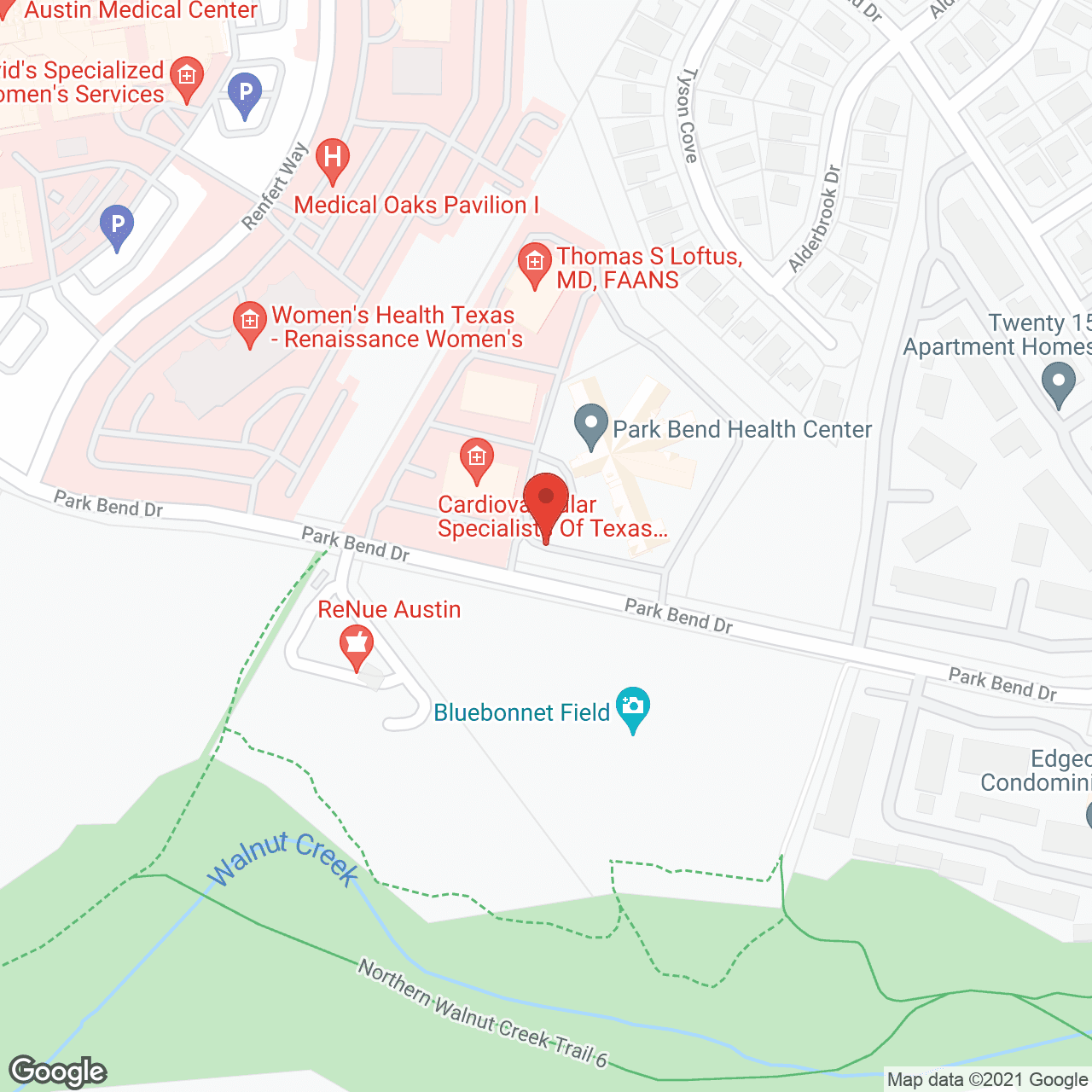 Park Bend Health Center in google map