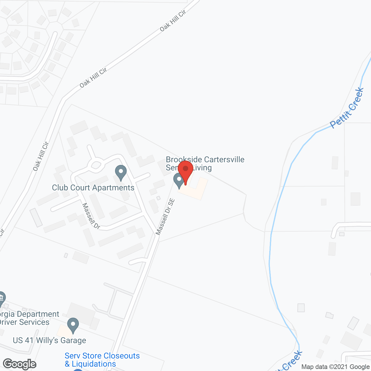 Brookside Cartersville in google map