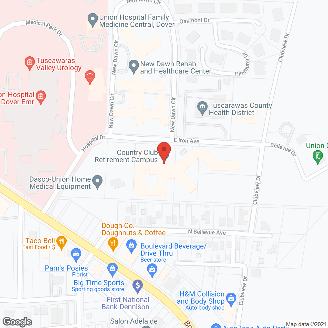Country Club Retirement Center at Dover in google map