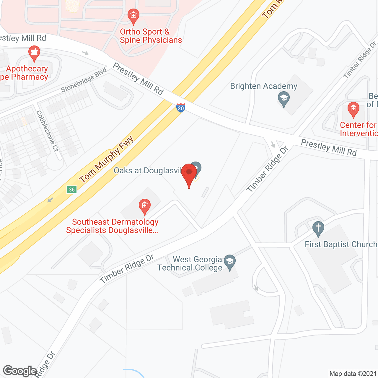 Oaks at Douglasville in google map