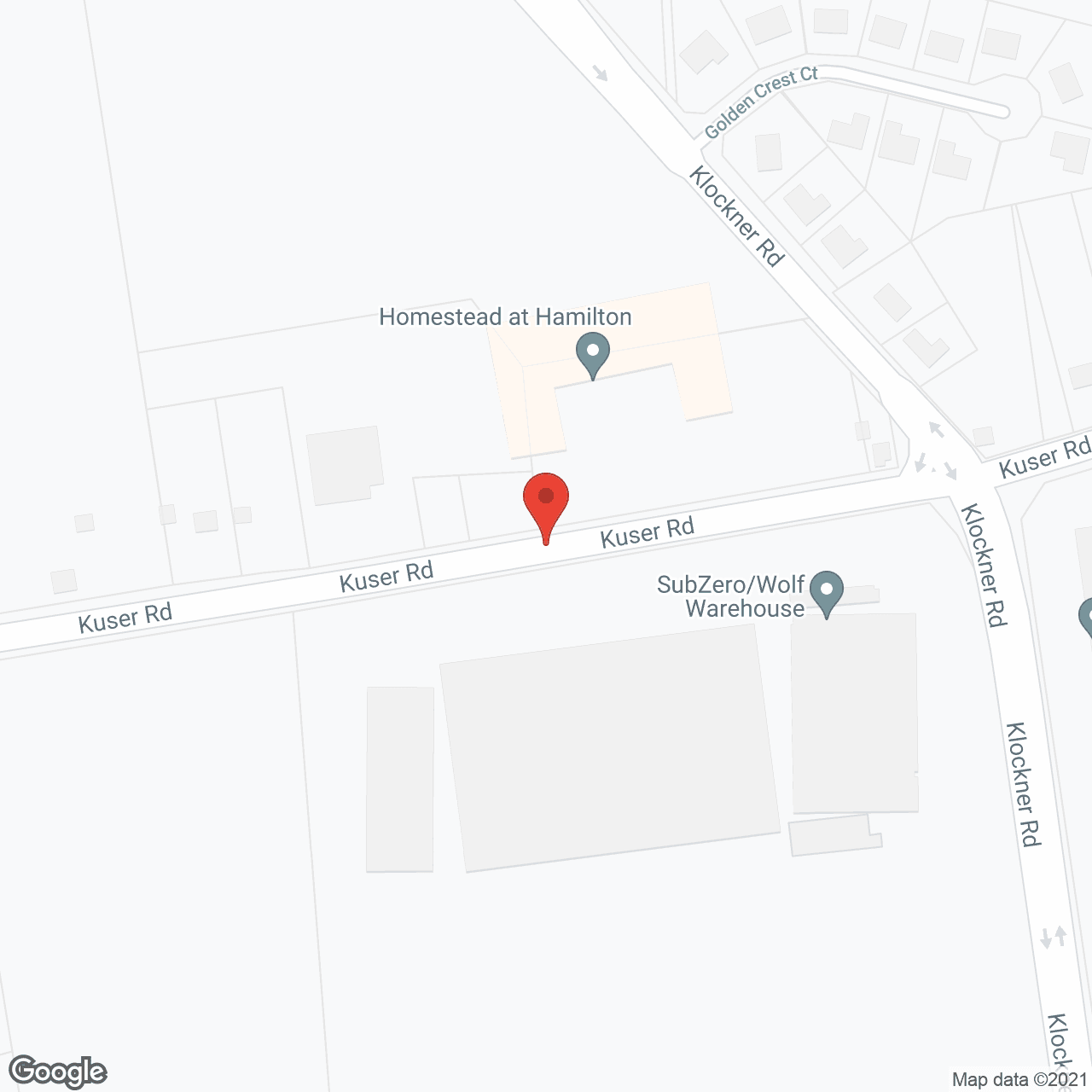 Homestead at Hamilton in google map