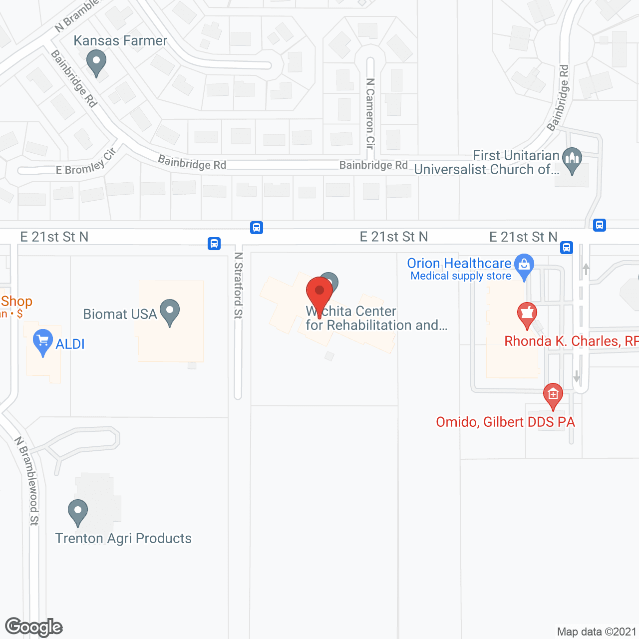 Wichita Center for Rehabilitation and Nursing in google map