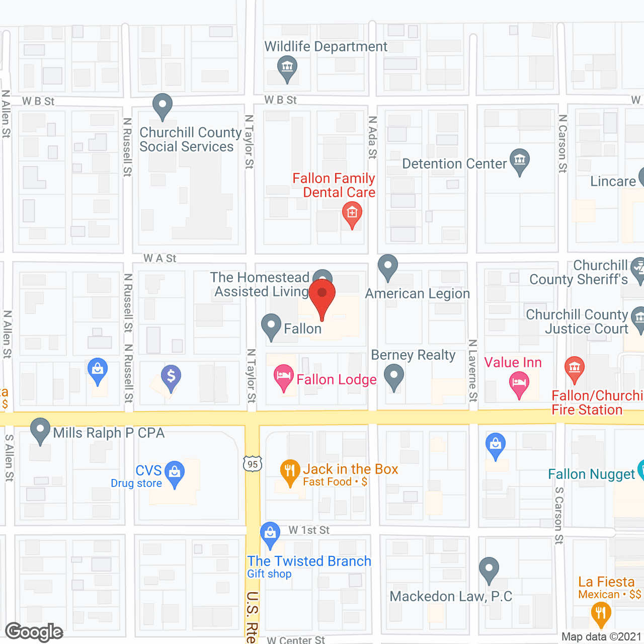 The Homestead Assisted Living and Memory Support in google map