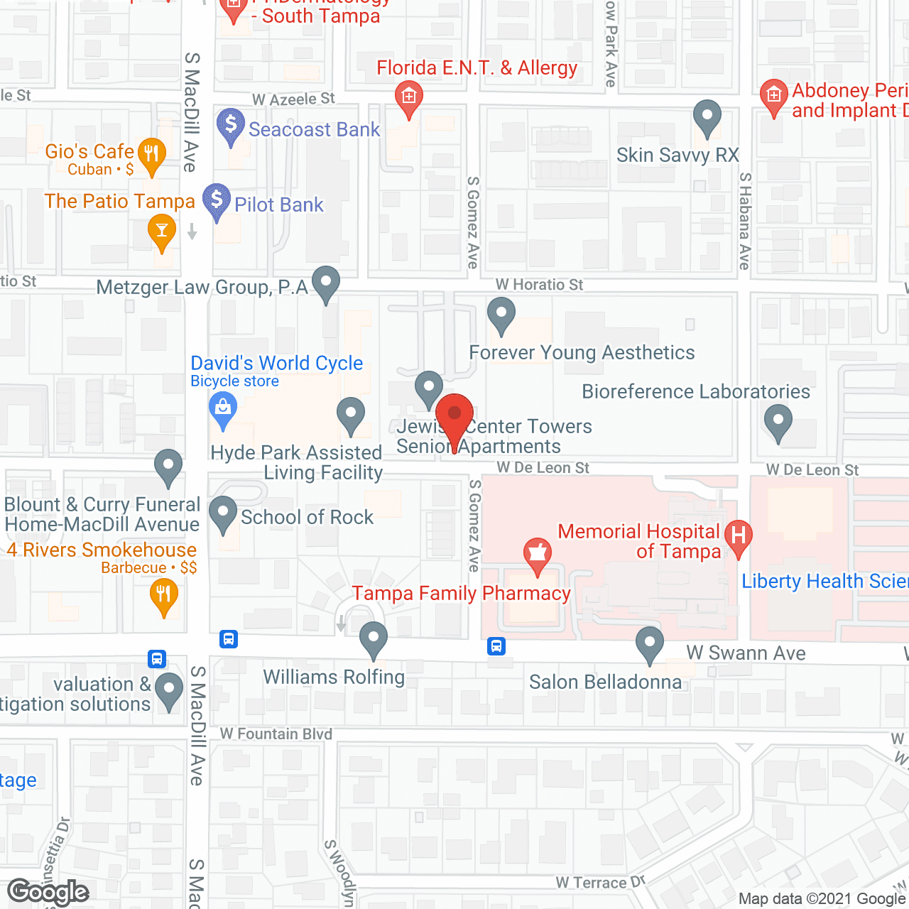 Jewish Center Towers in google map