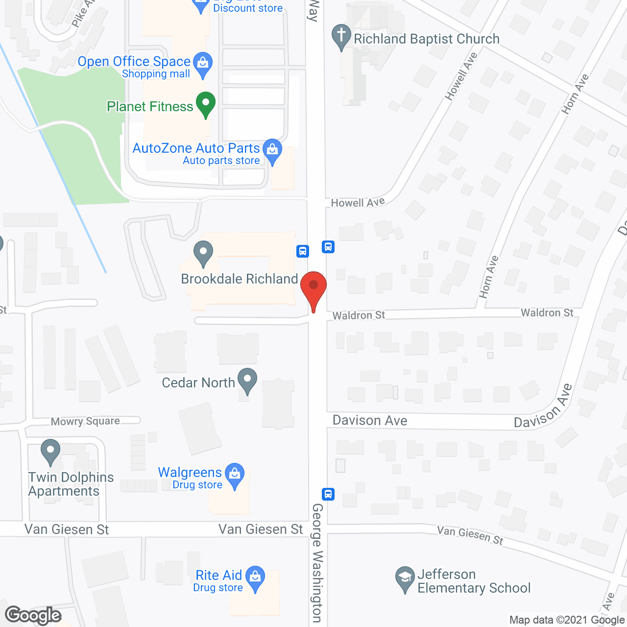 Brookdale Richland in google map