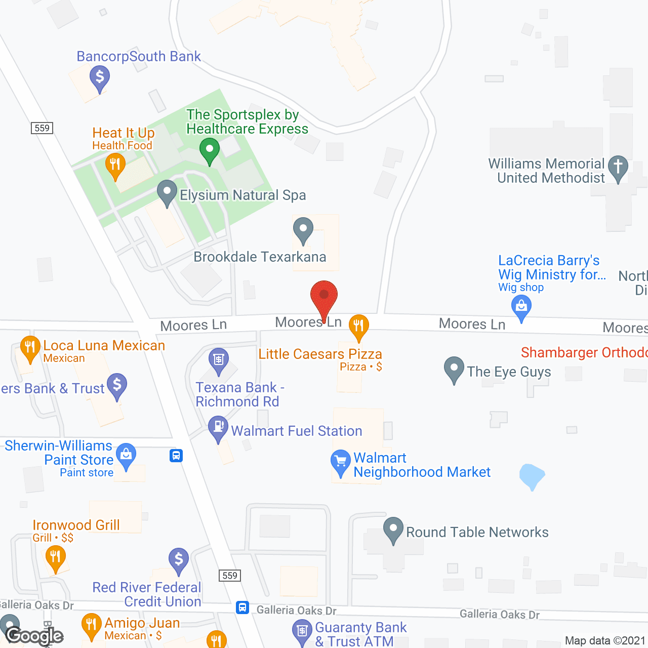 Brookdale Texarkana in google map