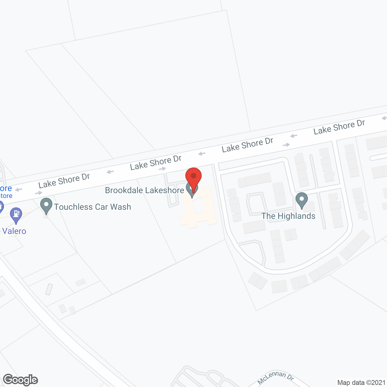 Brookdale Lakeshore in google map