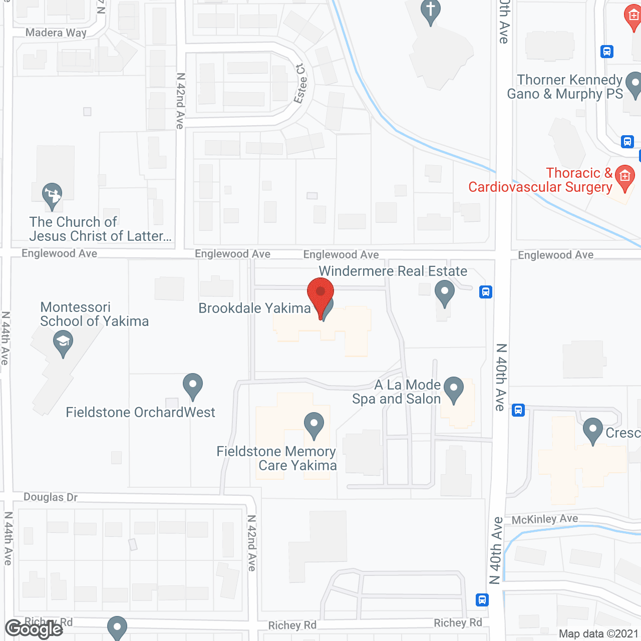 Brookdale Yakima in google map