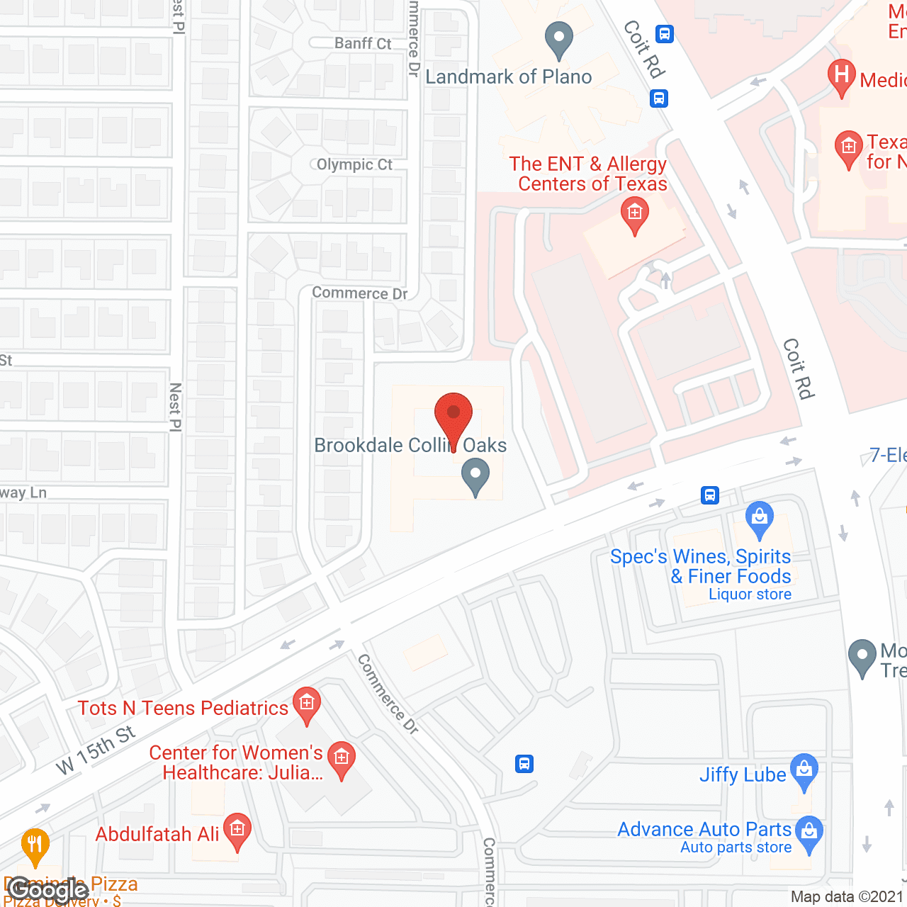 Brookdale Collin Oaks in google map