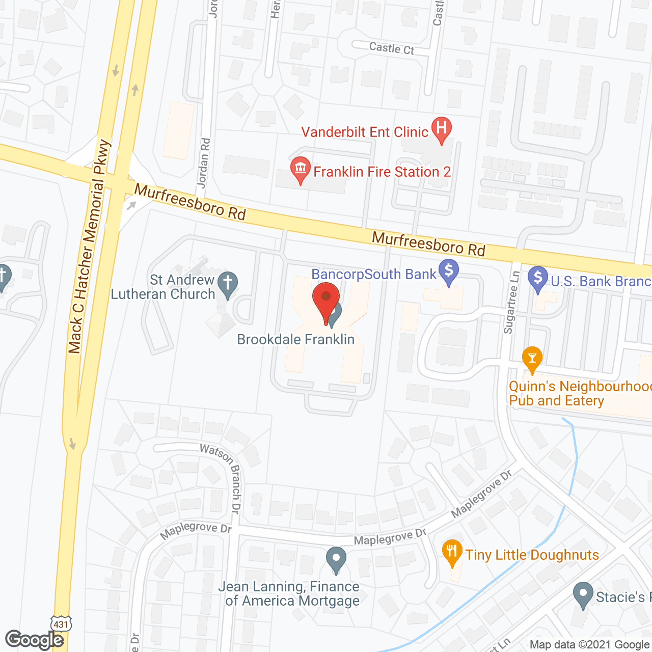 Brookdale Franklin (Independent Living) in google map
