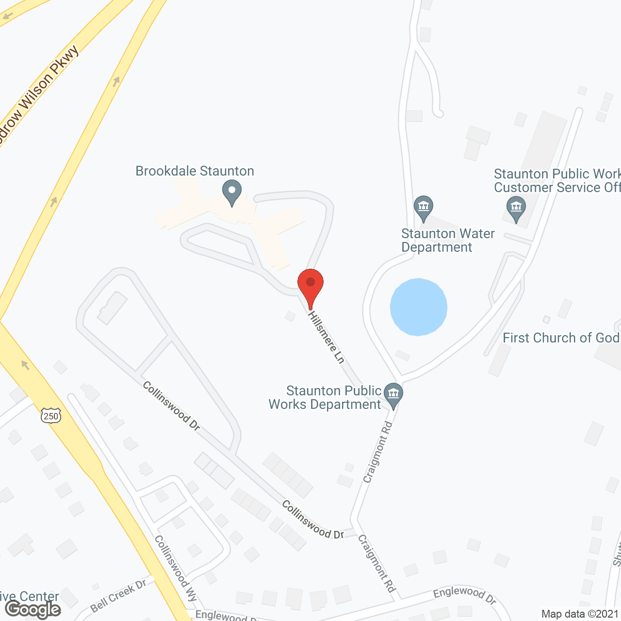Brookdale Staunton in google map