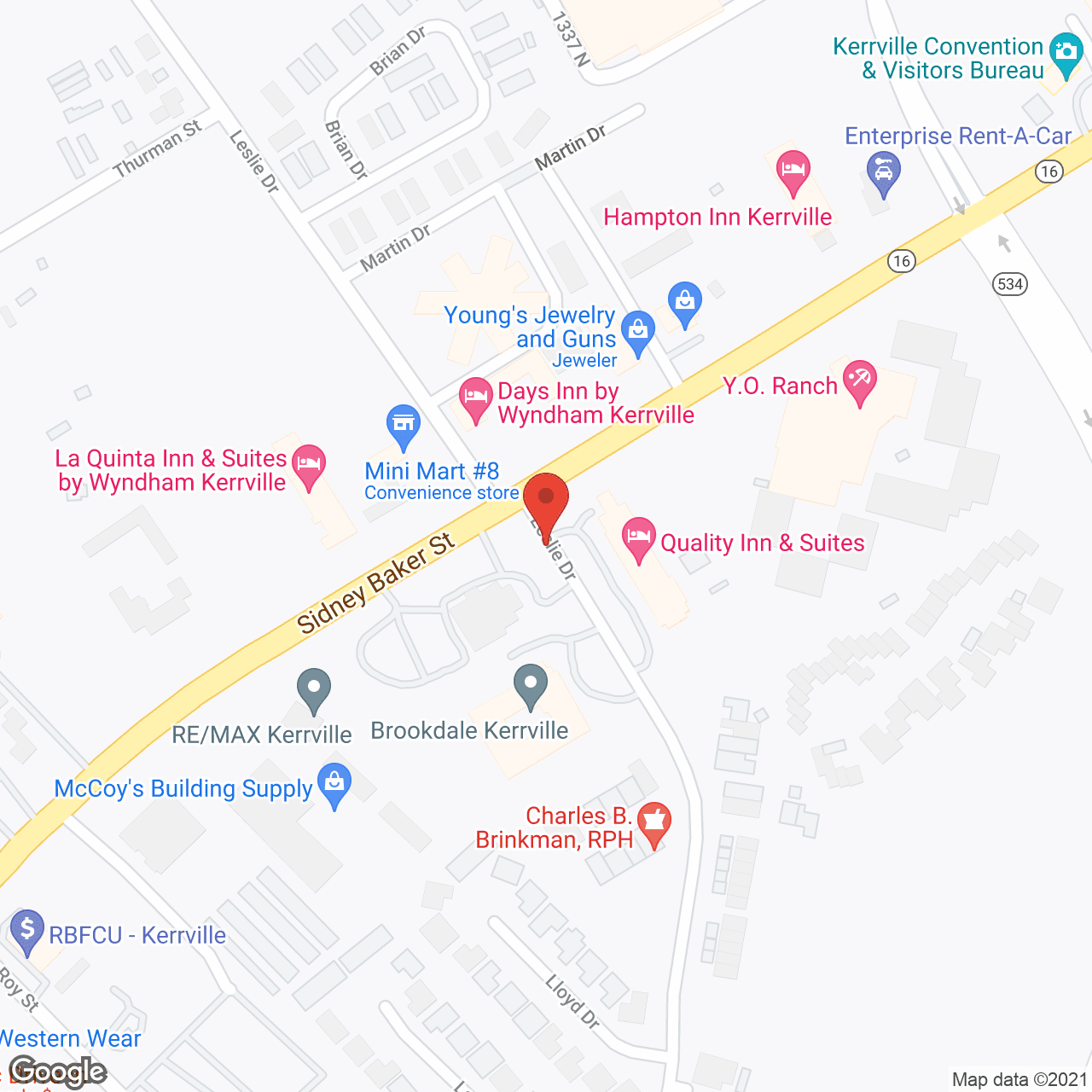 Brookdale Kerrville in google map