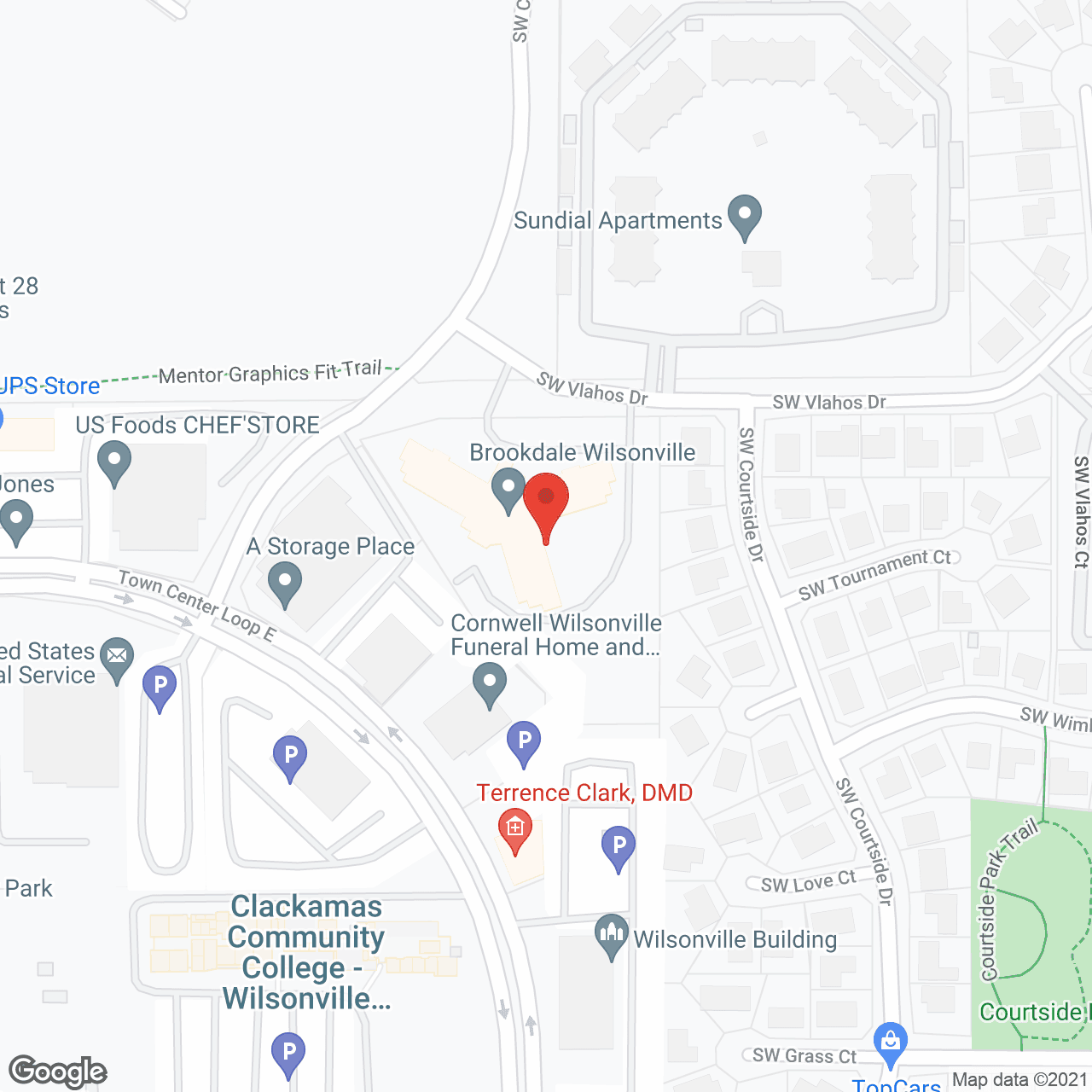 Brookdale Wilsonville in google map