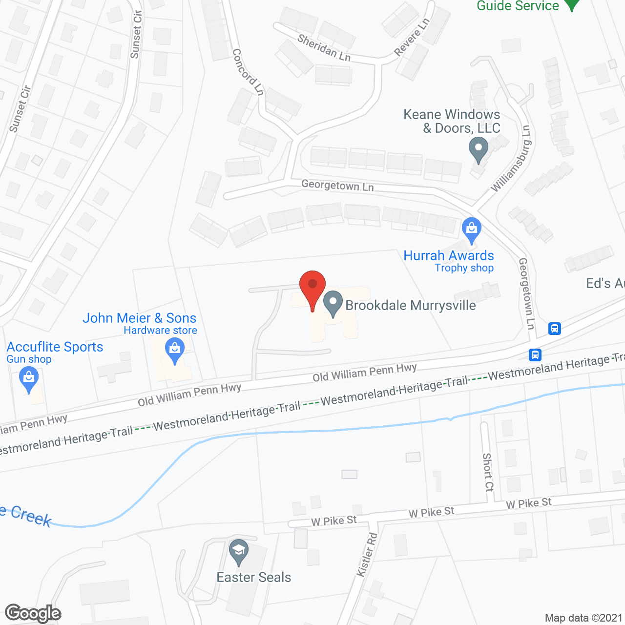Brookdale Murrysville in google map