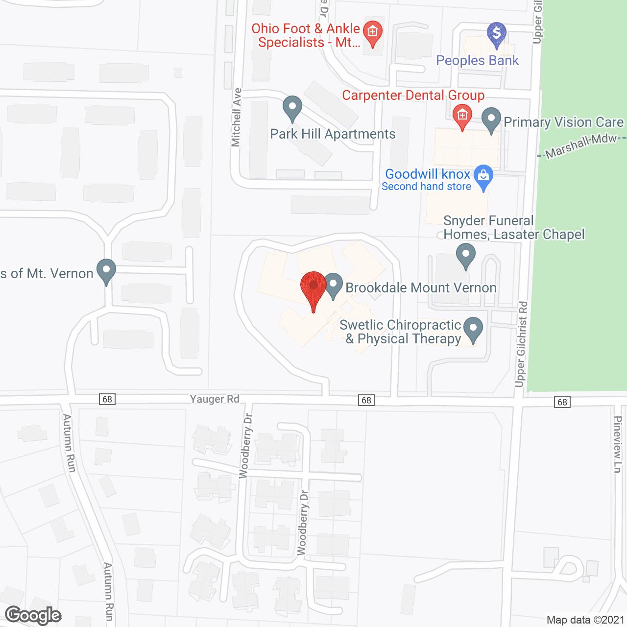Brookdale Mount Vernon in google map