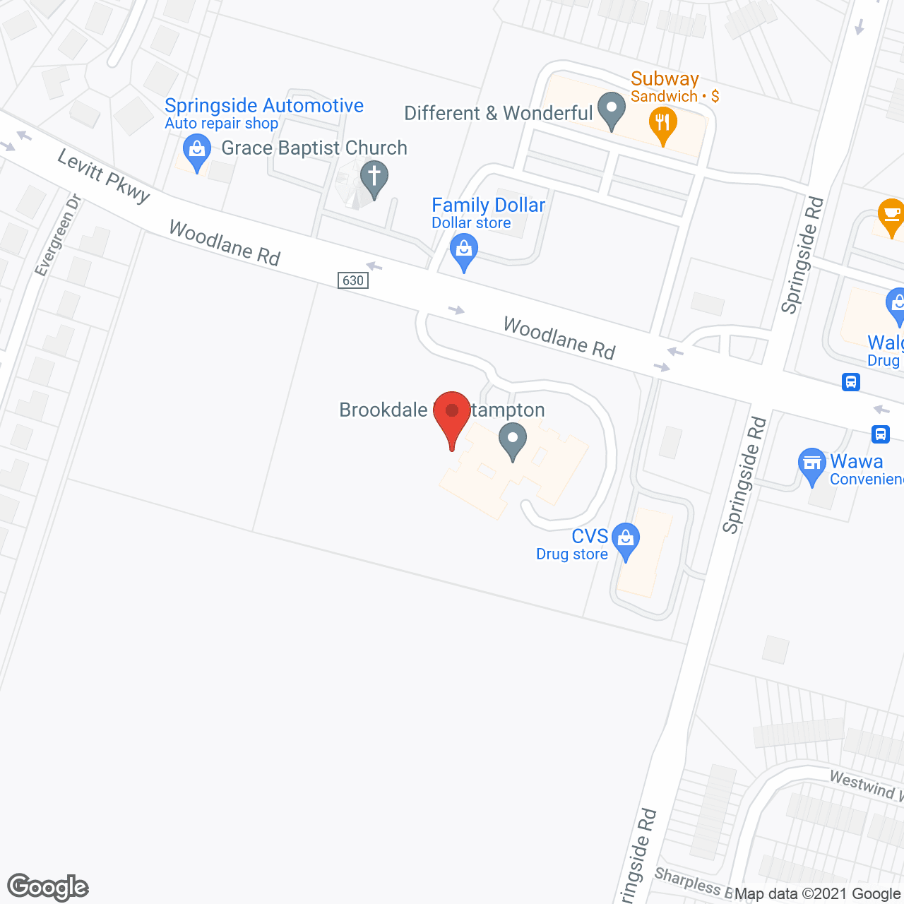 Brookdale Westampton in google map