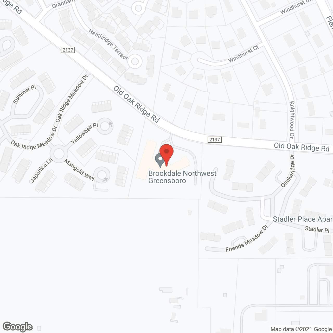 Brookdale Northwest Greensboro in google map