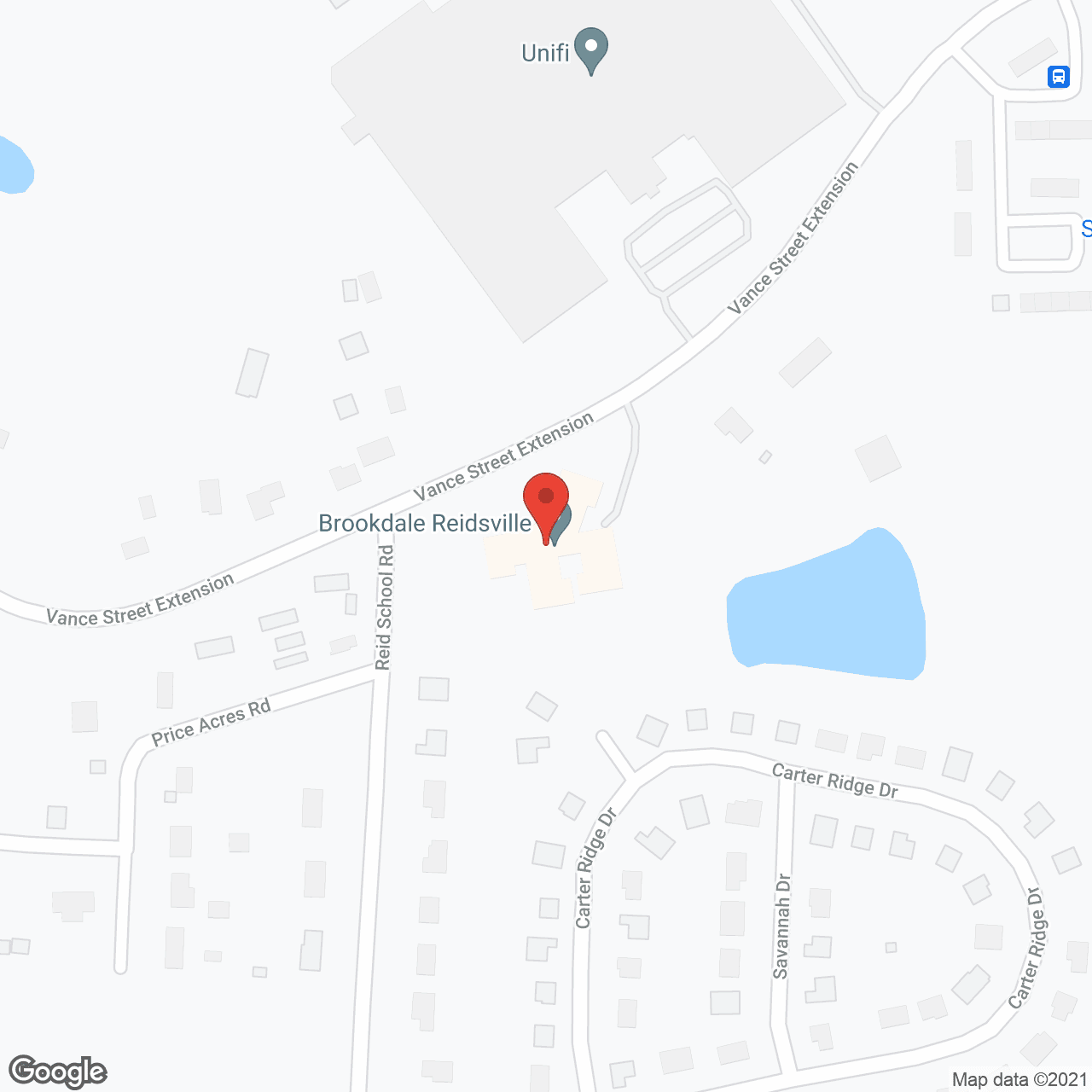 Brookdale Reidsville in google map