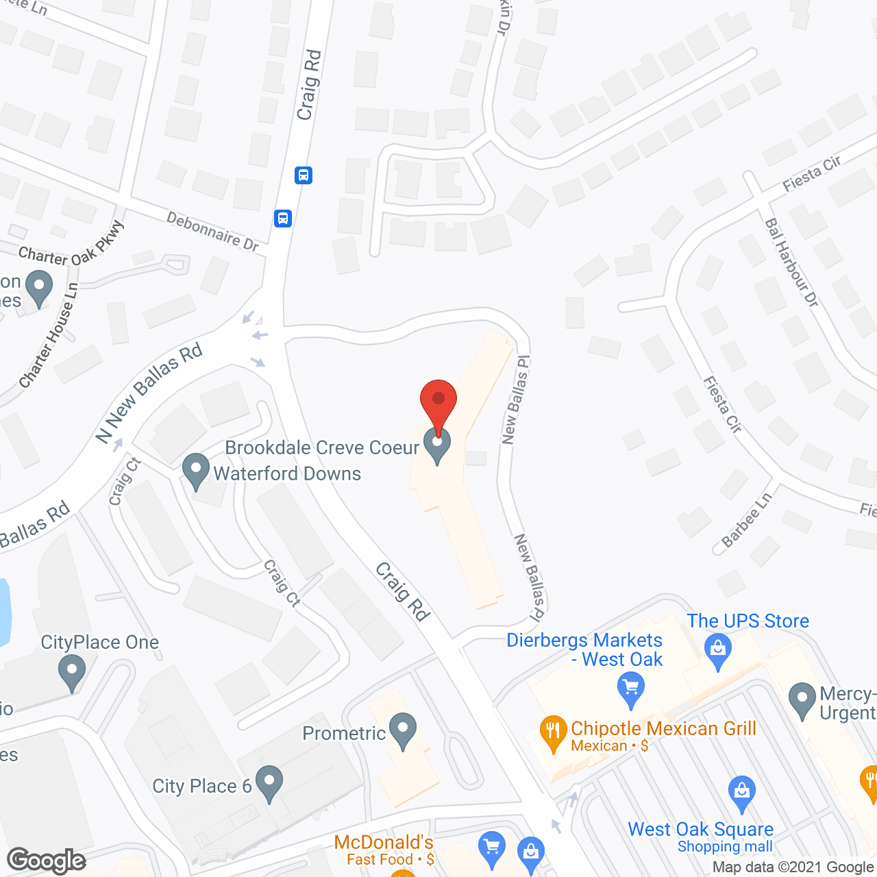 Brookdale Creve Coeur in google map