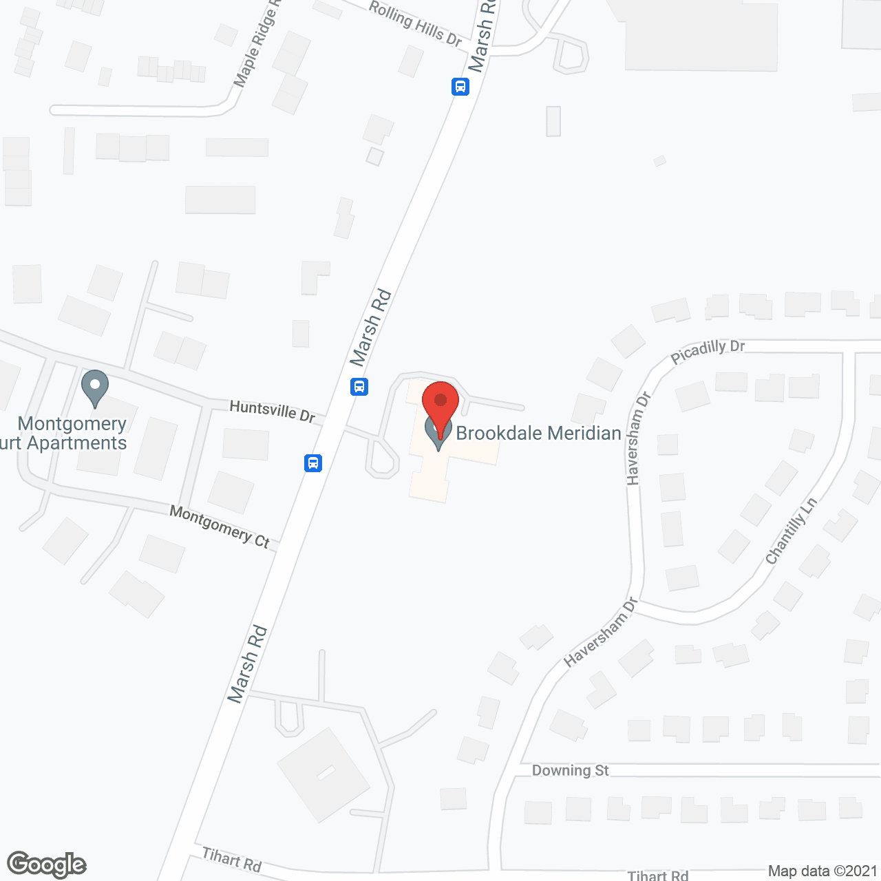 Brookdale Meridian AL in google map