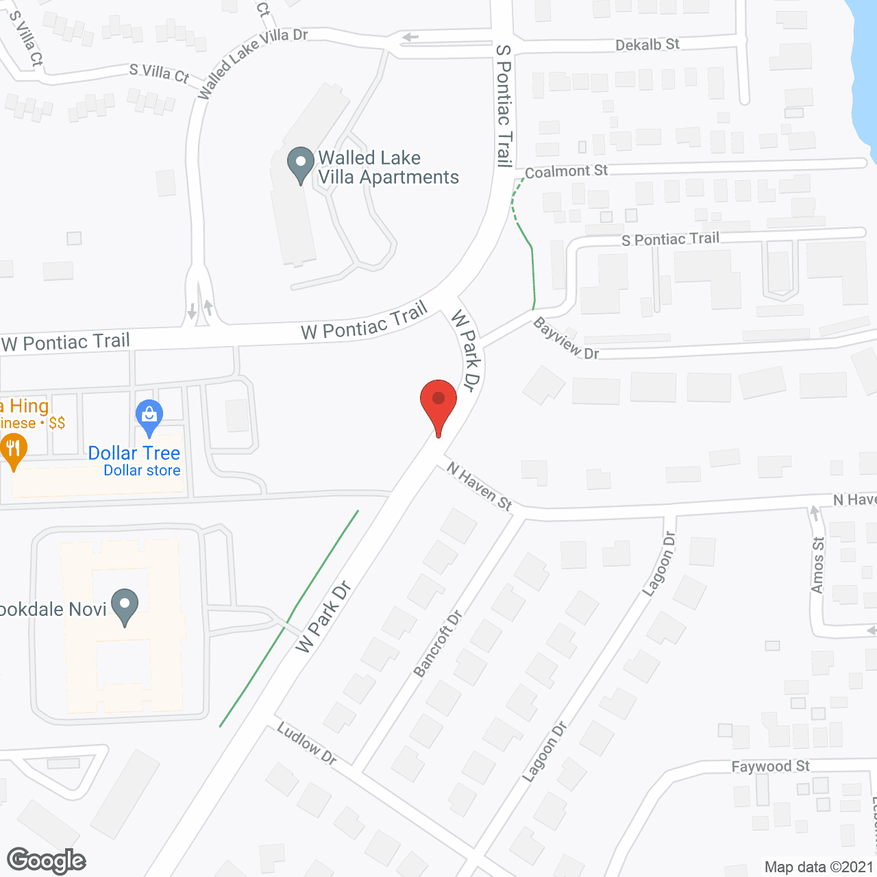 Brookdale Novi in google map