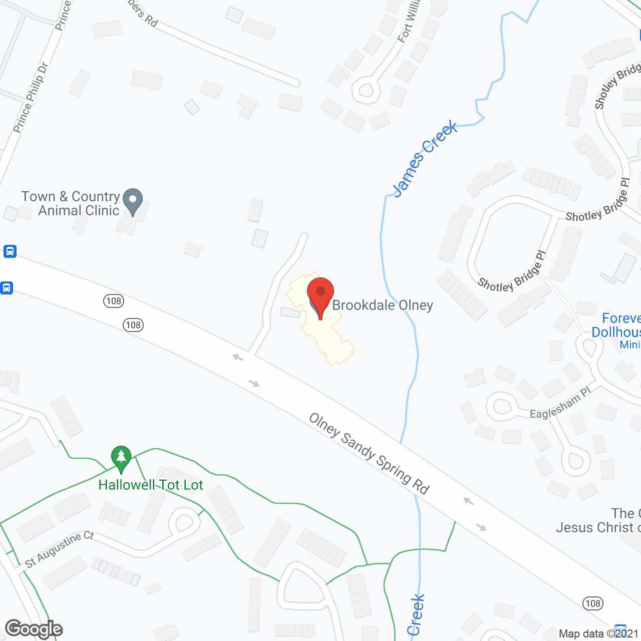 Brookdale Olney in google map