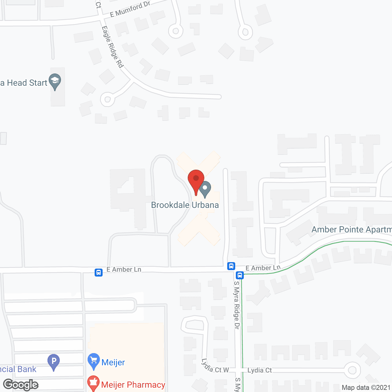 Brookdale Urbana in google map