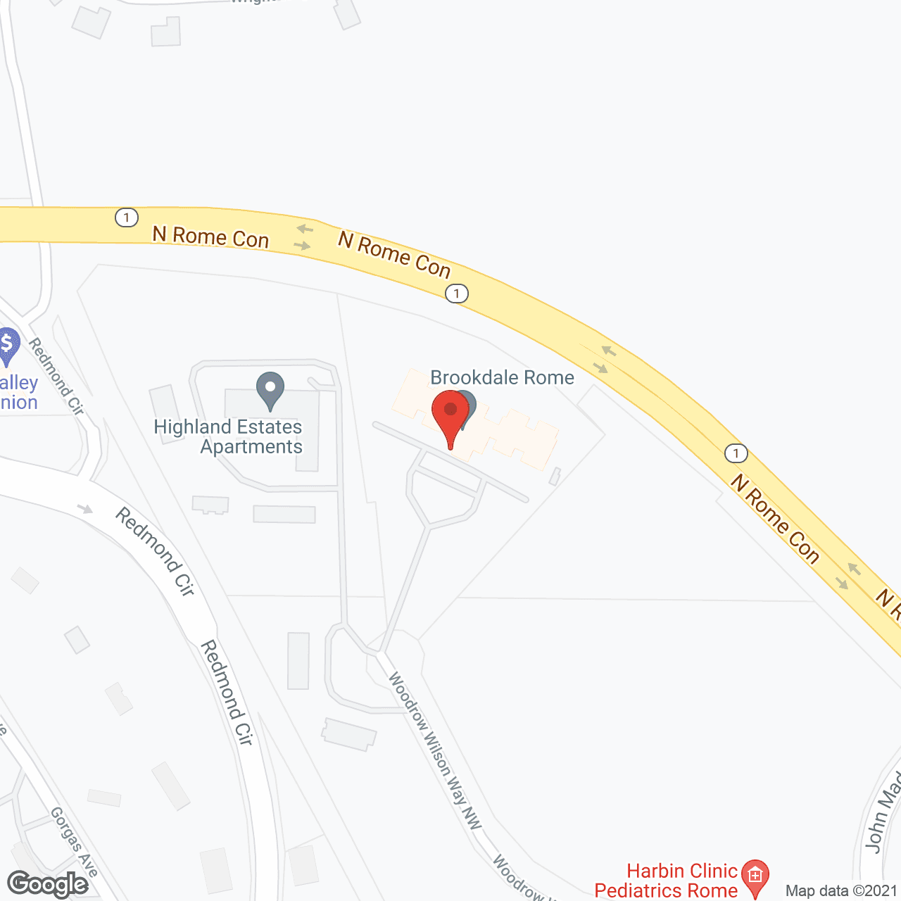 Brookdale Rome in google map