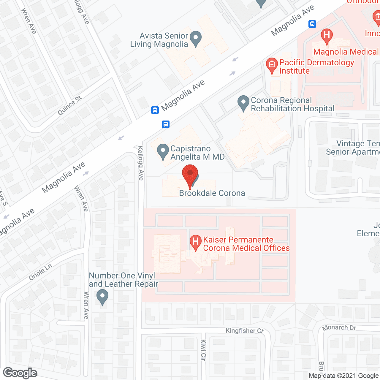 Brookdale Corona in google map