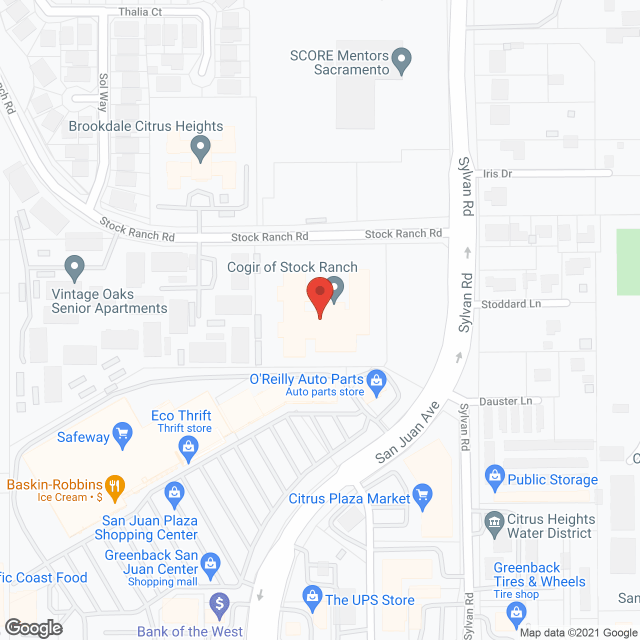 Cogir of Stock Ranch Senior Living in google map