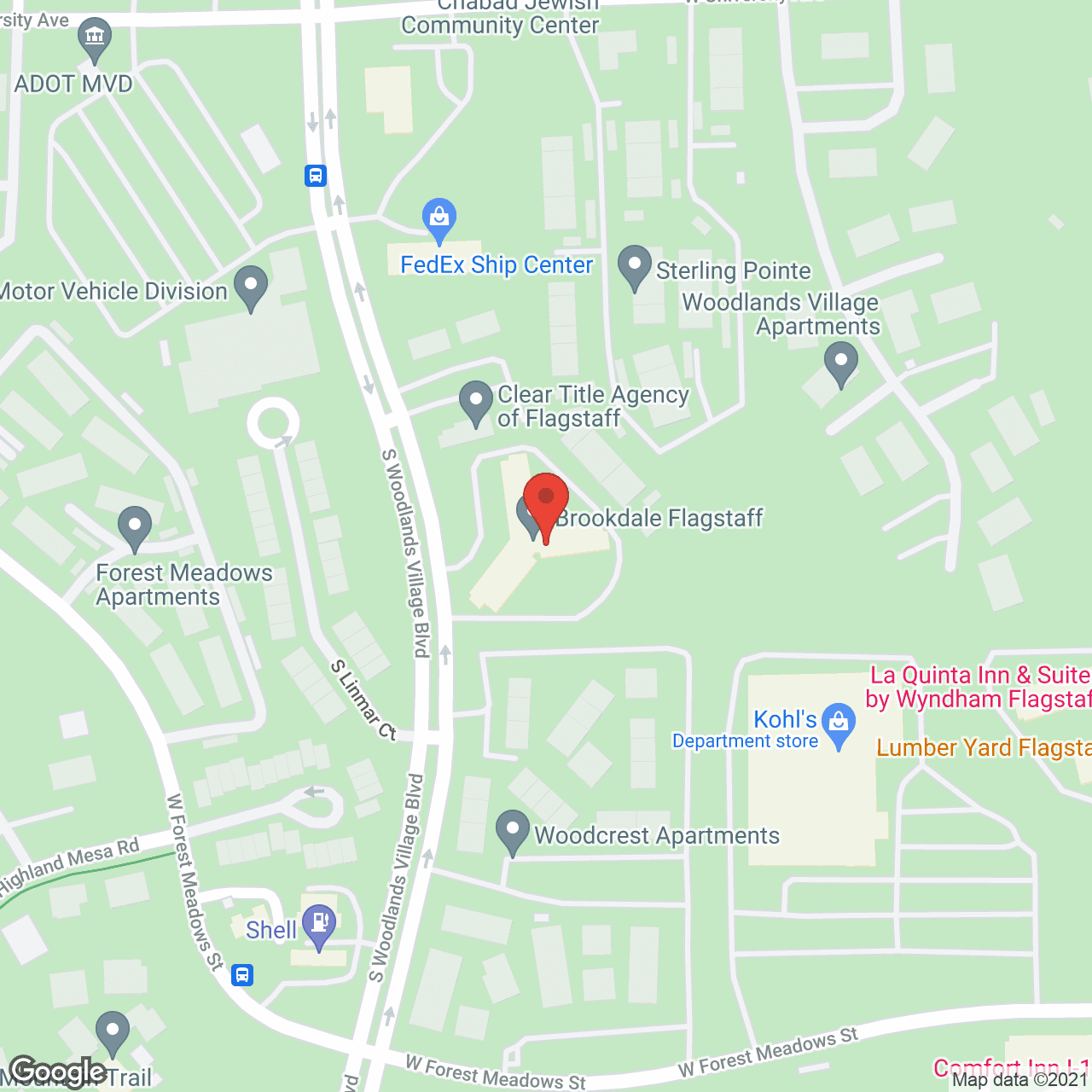 Brookdale Flagstaff in google map